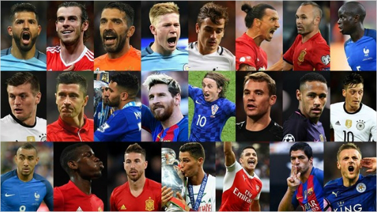 FIFA올해의선수후보23명.(사진=FIFA홈페이지)