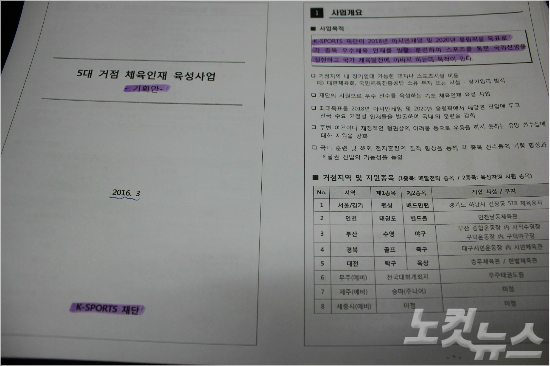 한국엘리트체육을통해이권을챙기려했던최순실씨소유의K스포츠재단의5대거점체육인재육성사업.(사진=자료사진)