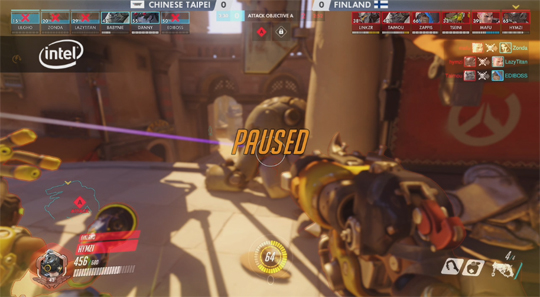 사용자 지정 게임에 추가된 일시정지 기능.