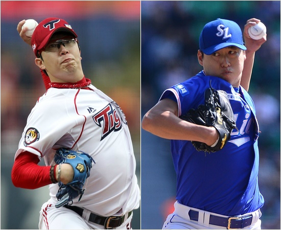 '김광현과는다를까'KIA와삼성에서FA자격을얻어해외진출을노리고있는KBO리그대표좌완양현종(왼쪽)과차우찬.이들이어디로가느냐에따라내년판도가달라질가능성이높다.(자료사진=KIA,삼성)
