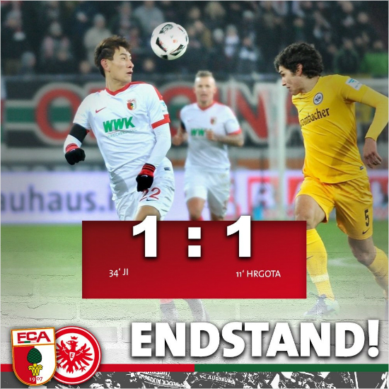 지동원의중거리포가아우크스부르크를구했다.(사진=아우크스부르크트위터)