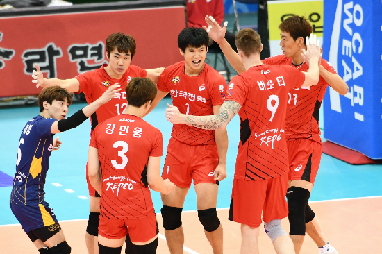 약체이미지를탈피하고강팀으로변모한한국전력(사진=한국배구연맹제공)