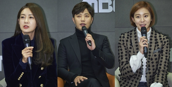 MBC월화드라마'불야성'의출연진.왼쪽부터이요원,진구,유이(사진=MBC제공)