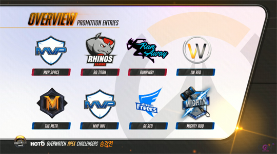 오버워치 에이펙스 승격강등전 조 추첨 완료…LW 레드-러너웨이 첫 대결