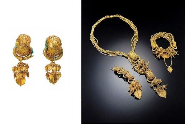 (좌)유물:금제태환이식금귀걸이(우)이태리월드골드카운실수상작