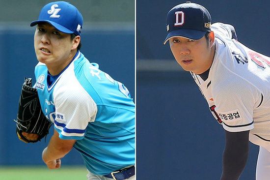 장원준과비슷한길을걷고있는차우찬(왼쪽).과연'FA모범생'이될수있을까?(사진=삼성,두산제공)