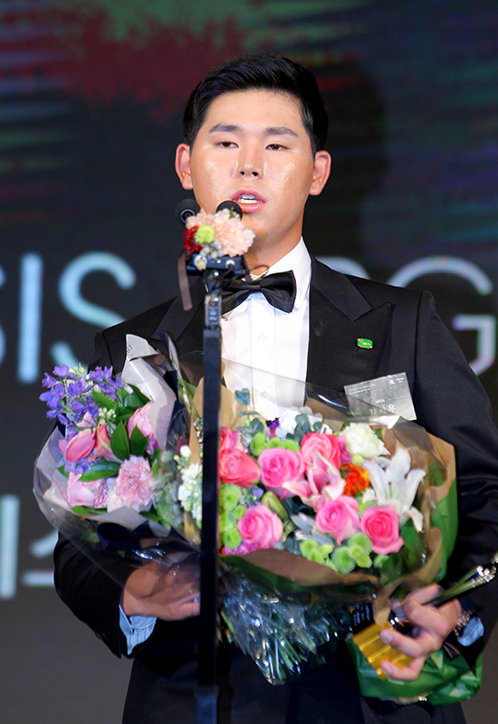 김시우가해외특별상수상소감을말하고있다.그랜드하얏트=김상민기자