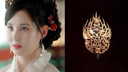 ▲(좌)우희귀걸이(우)유물:무령왕비금제관식