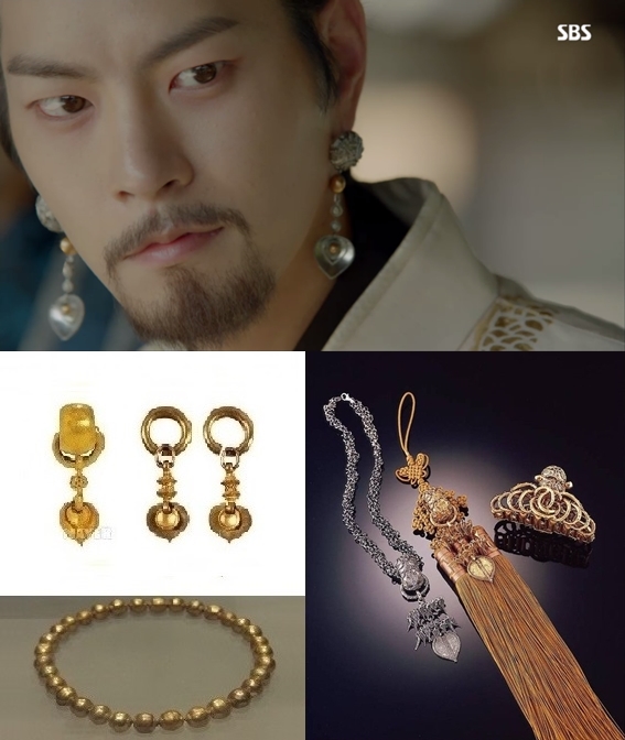 ▲(좌)유물:금제세환이식귀걸이,금구슬(우)유네스코실수상작