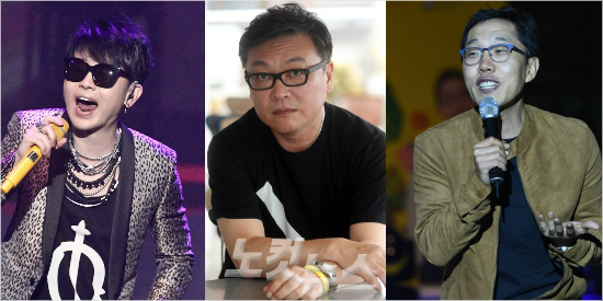 왼쪽부터가수이승환,배우김의성,방송인김제동(사진=자료사진)