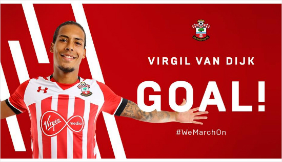 버질반다이크.(사진=사우샘프턴FC페이스북)