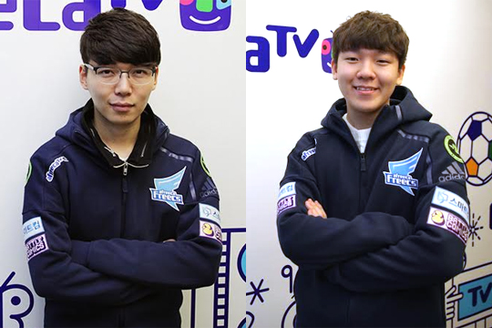 아프리카 프릭스의 '마린' 장경환(왼쪽)과 '스피릿' 이다윤.