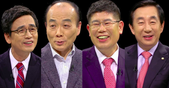 왼쪽부터유시민작가,전원책변호사,국민의당김경진의원,국조특위위원장김성태의원(사진=JTBC제공)