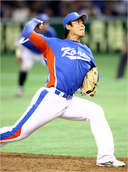 '국민노예'2009WBC대회에서당시삼성소속이던정현욱이역투하는모습.(자료사진=삼성)