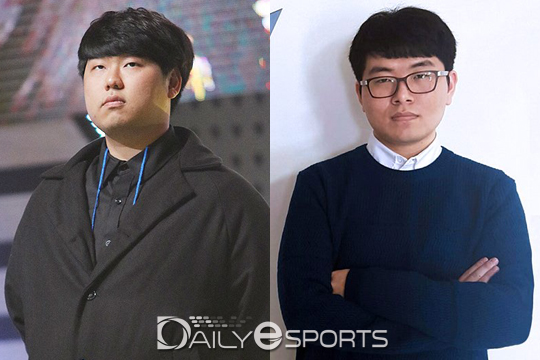 콩두 몬스터의 장민철 감독(왼쪽)과 삼성 갤럭시의 여창동 코치.