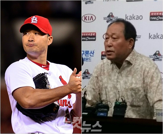 '꼭필요한데...'지난해세인트루이스에서MLB정상급불펜으로인정받은오승환(왼쪽)에대해김인식WBC대표팀감독은꾸준하게필요성을제기하고있다.(자료사진)