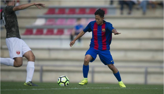 FC바르셀로나에서활약중인이승우.(사진=FC바르셀로나홈페이지캡처)