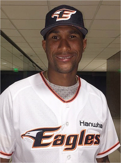 한화유니폼을입은알렉시오간도(사진제공=한화이글스)