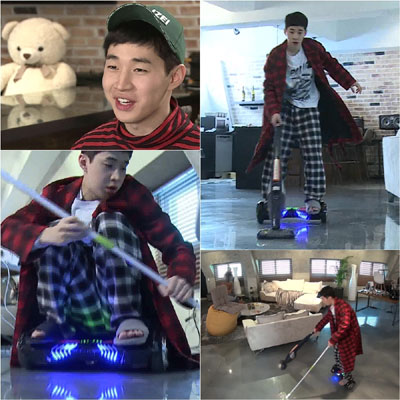 '나혼자산다' 헨리, 전동보드 타고 신나게 거실 바닥 청소!