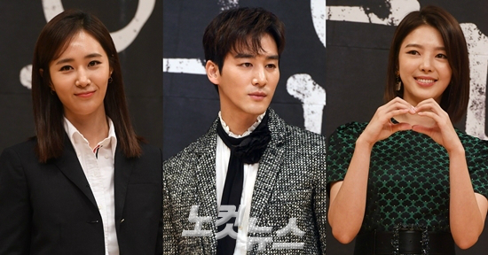 SBS월화드라마'피고인'에서각각서은혜,강준혁,나연희역을맡은배우권유리,오창석,엄현경(사진=황진환기자)