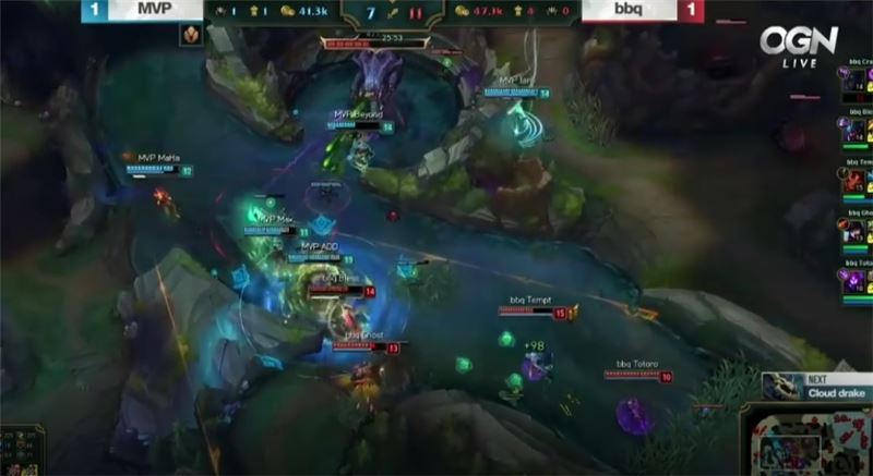 '이안' 안준형의 에코가 순간이동을 통해 전장에 도달하는 장면(사진=네이버 스포츠 VOD 캡처).