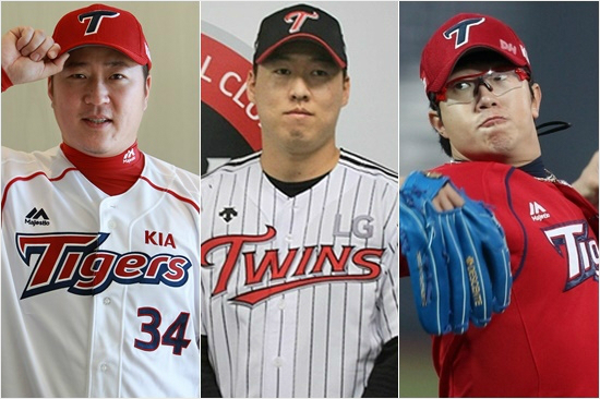 올해프로야구는스토브리그에서최형우(왼쪽)를영입하고양현종(오른쪽)을눌러앉힌KIA와차우찬을데려온LG가강세를보일것으로전망된다.(자료사진=KIA,LG)
