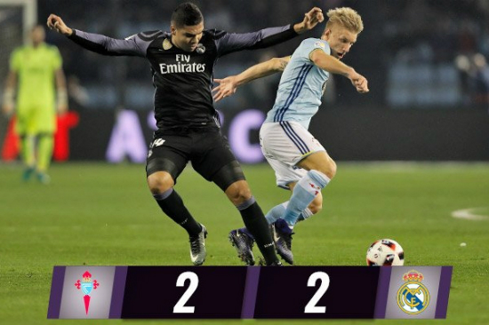 레알마드리드가셀타비고에밀려스페인국왕컵4강진출에실패했다.(사진=레알마드리드트위터캡처)