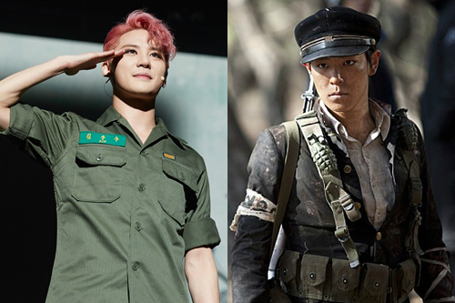 김준수(왼쪽),빅뱅탑(사진=씨제스엔터테인먼트,영화'포화속으로'스틸컷)