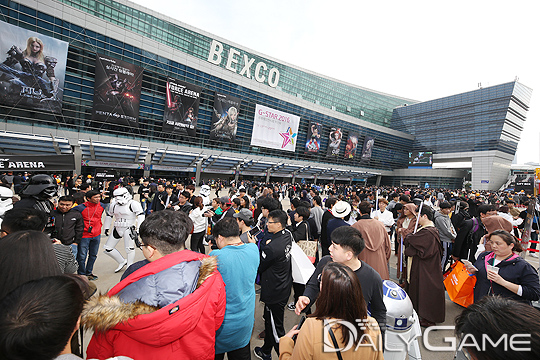 지난해 진행된 지스타 회장 벡스코 전경