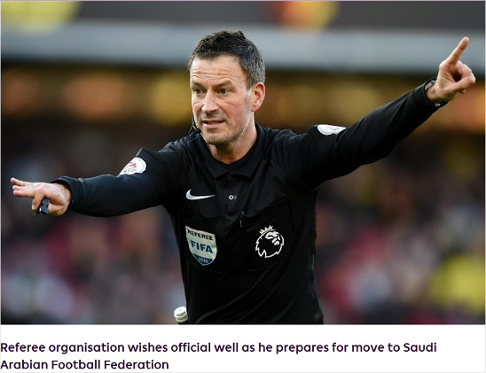 잉글랜드출신의유명심판마크클라텐버그는프리미어리그를떠나사우디아라비아축구협회의심판위원장으로새로운도전에나선다.(사진=프리미어리그공식홈페이지갈무리)