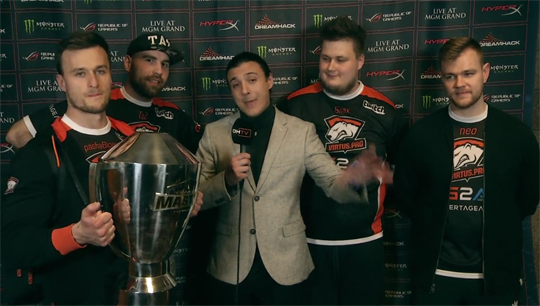 드림핵 마스터즈 라스베이거스에서 우승한 버투스 프로.(사진=드림핵 중계 캡처)