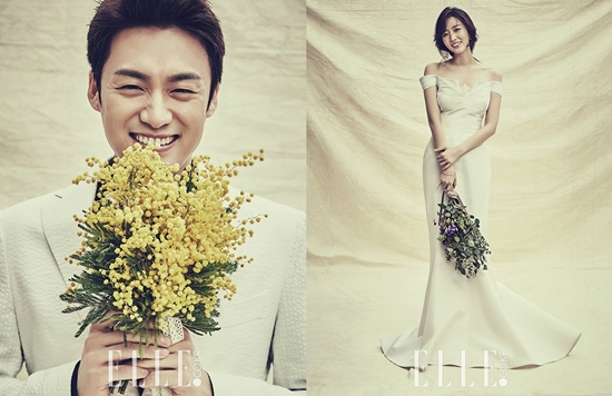 4월의신랑신부가될방송인오상진과아나운서김소영(사진=엘르브라이드제공)