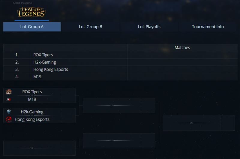 IEM 시즌11 월드 챔피언십 리그 오브 레전드 A조 편성.