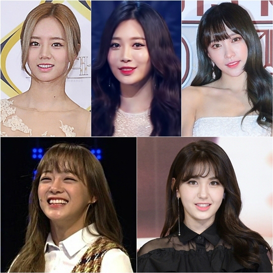 왼쪽부터시계방향으로혜리,유라,하니,소미,세정(사진=KBS'해피투게더3'제공)