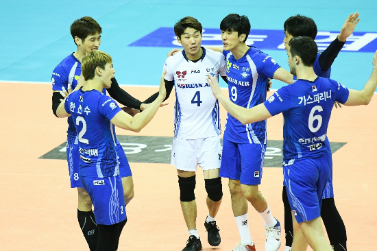 대한항공이한국전력을제물로리그우승확정을노린다.(사진=한국배구연맹제공)