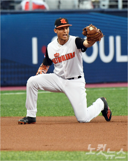 네덜란드야구국가대표팀의유격수안드렐톤시몬스(사진=황진환기자)