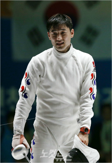 한국남자에페간판정진선.(자료사진=박종민기자)