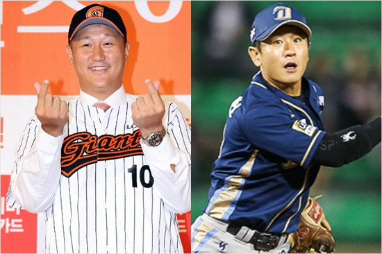 오는31일2017타이어뱅크KBO리그개막3연전을펼치는롯데-NC의간판이대호(왼쪽)와손시헌.(자료사진=롯데,NC)