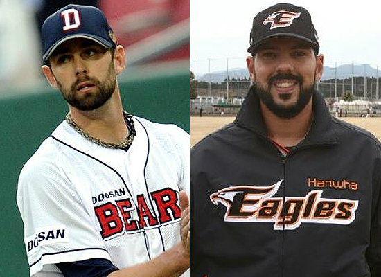 '2017타이어뱅크KBO리그'가오는31일개막하는가운데공식개막전을치르는두산베어스와한화이글스가각각더스틴니퍼트(왼쪽),카를로스비야누에바를선발투수로예고했다.(사진=두산,한화제공)