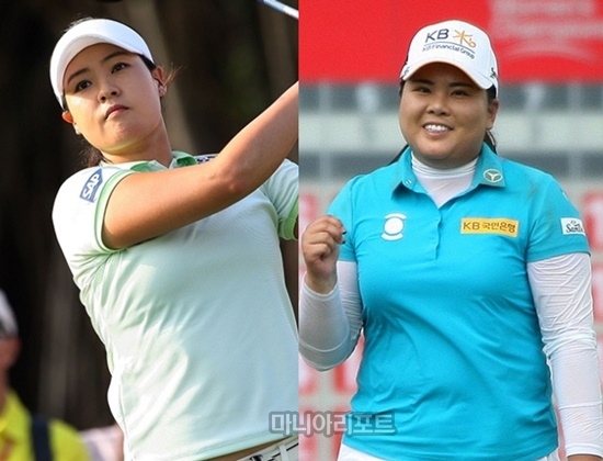 전인지(왼쪽),박인비.사진=마니아리포트DB