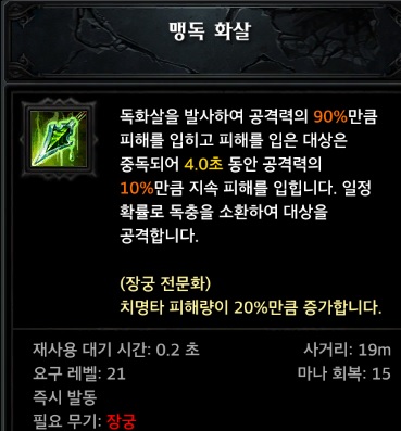 문제가 된 '맹독 화살' 스킬