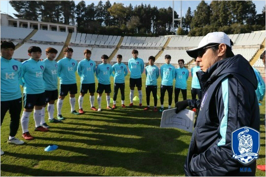 신태용감독이이끄는20세이하축구대표팀은다음달개막하는국제축구연맹20세이하월드컵을앞두고우승후보우루과이,세네갈과차례로평가전을치른다.(사진=대한축구협회제공)