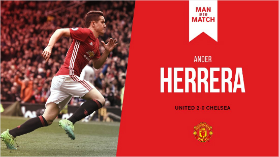 1골1어시스트로첼시격파에앞장선안데르에레라.(사진=맨체스터유나이티드트위터)
