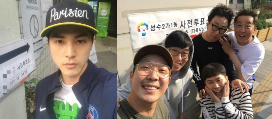 연예계 별들 사전투표 행렬 줄이어…"꼭 투표합시다!"