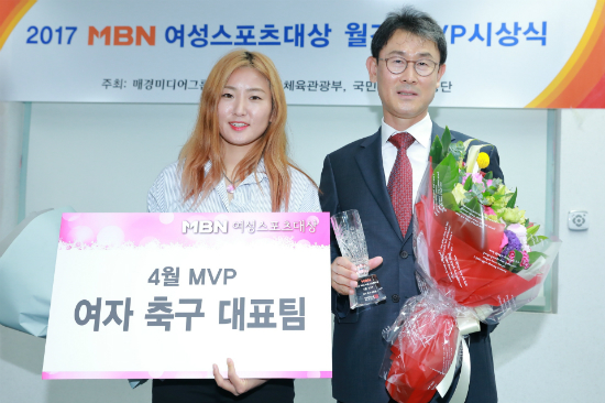 '평양 기적' 女축구 대표팀, MBN 여성스포츠대상 4월 MVP 선정