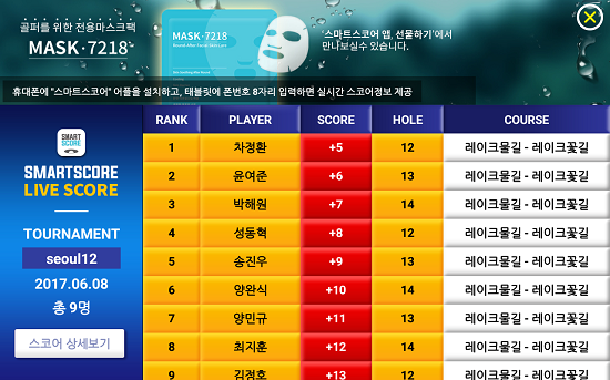 라이브스코어전체스코어예시.사진=스마트스코어