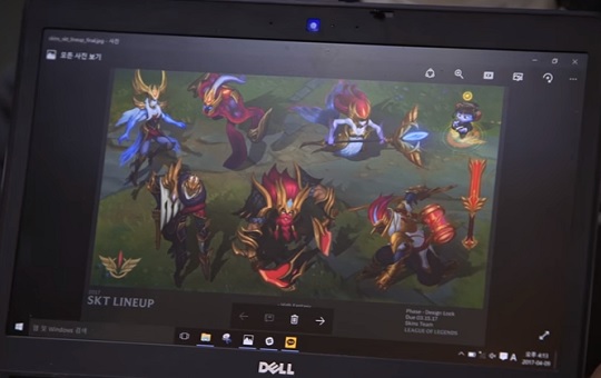 SK텔레콤의 롤드컵 2016 우승 기념 스킨. (사진=라이엇 게임즈 메이킹 영상 캡처)