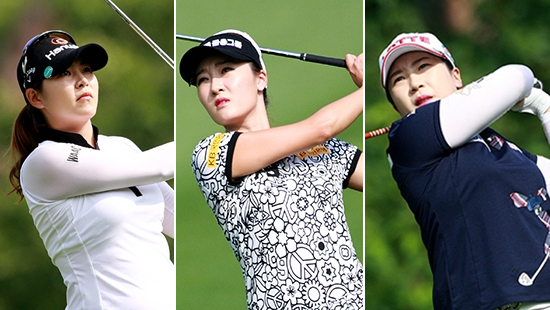 1라운드의김지현,오지현,김지현2(왼쪽부터).용평=김상민기자