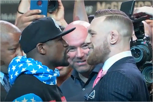 서커스는 시작됐다…메이웨더 VS 맥그리거 서로 "내가 이긴다"