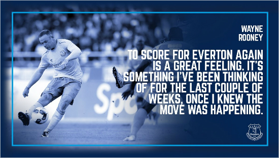 '친정 복귀전 골' 루니 "에버턴에서 다시 골을 넣다니…"